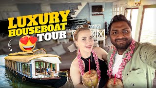 Staying at Luxurious Houseboat in Alleppey😍 Kerala Must Visit [upl. by Akirahc84]