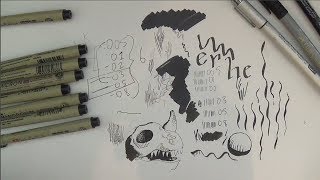 Review amp Demo  Sakura Pigma Micron Drawing Pens [upl. by Yard]