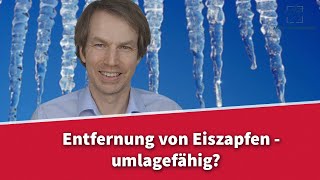 Entfernung von Eiszapfen  zahlt der Mieter  Rechtsanwalt Dr Achim Zimmermann [upl. by Kreis]