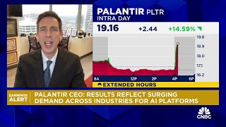 Palantir shares climb after earnings show jump in US commercial customers [upl. by Wirth994]