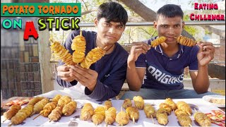 Crispy Spring Potatoes Eating Challenge  Potato Tornados Eating Competition  Spring Chips Eating [upl. by Frederiksen465]