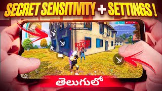 Free Fire Pro Legendary Secret Control Settings in Telugu  2023 New Pro Sensitivity and Custom HUD [upl. by Neelahtak]