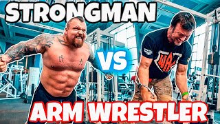 Strongman VS Arm wrestler Ft Devon Larratt [upl. by Kartis]