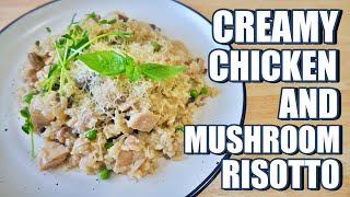 How To Make Chicken And Mushroom Risotto At Home  The Lofi Cooking [upl. by Krefetz]