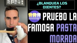 Pruebo la FAMOSA PASTA MORADA BLANQUEADORA que se ha hecho viral  ¿Funciona [upl. by Klecka]