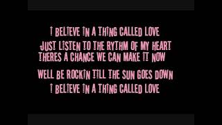 I BELIEVE IN A THING CALLED LOVE THE DARKNESS LYRICS [upl. by Isleen]