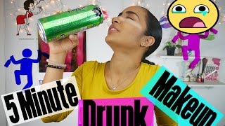 5 Minute Drunk Makeup Challenge LMAO I CRIED  KissedByKen [upl. by Elletsirk]