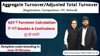 Aggregate TurnoverAdjusted Total Turnover Calculation in GST  Complete Understanding in 15 Minutes [upl. by Yacano971]