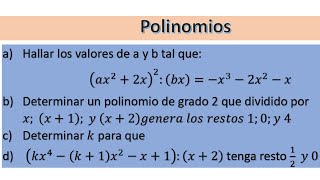 Polinomios Igualdad y Teorema del Resto [upl. by Eugenie]