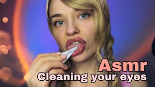 ASMR  Something in your eye  Cleaning your eyes with random things and spit painting [upl. by Thacker434]