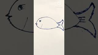 How To Good Drowing Simple Fish How Tow Drow Easy Cute Short Video Art Fish [upl. by Intirb]