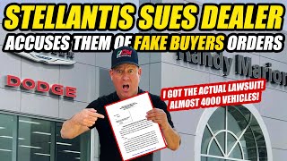 STELLANTIS SUES DODGE DEALERSHIP ACCUSING THEM OF FAKING BUYERS ORDERS AND MORE [upl. by Lyns]