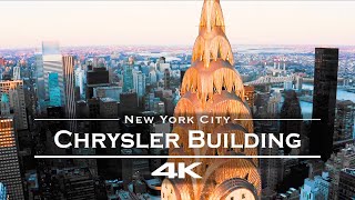 Chrysler Building  New York City USA 🇺🇸  by drone 4K [upl. by Ellebanna]