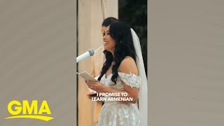 Bride surprises groom and his family secretly learns Armenian for wedding vows [upl. by Kym]