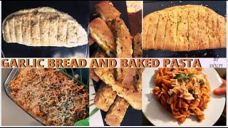 Garlic bread and baked red sauce pasta recipedominos style red sauce pasta and cheesy garlic bread [upl. by Tteve]