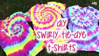 DIY Swirly TieDye TShirts  How To  Tutorial [upl. by Kaasi]