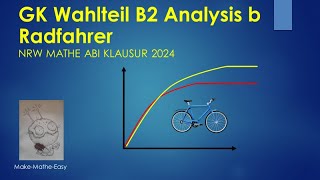 GK Prüfungsteil B2 Analysis Mathe Abi Klausur NRW 2024 Aufgabe b Radfahrer [upl. by Hattie169]