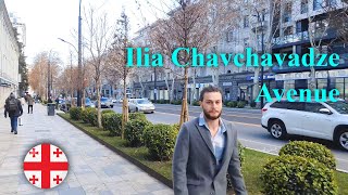 Ilia Chavchavadze Avenue Walking  Tbilisi Georgia [upl. by Ahtibat]