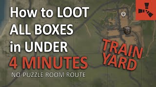 TRAIN YARD  How to LOOT ALL BOXES in UNDER 4 MINUTES nopuzzle room route  RUST Monument Guide [upl. by Nagear]