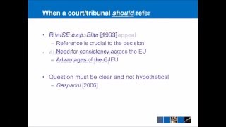 EU Law Lecture  Art 267 TFEU Preliminary Reference Procedure [upl. by Aiehtela]