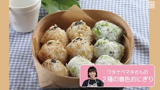 往復食簡 ワタナベマキさんのレシピ ２種の春色おにぎり [upl. by Berne]