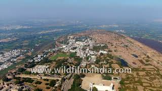 Chittorgarh Fort stunning fortification aerial view with water storage features amp palaces Rajasthan [upl. by Iadahs]