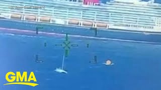 Disney cruise ship saves 4 on sinking vessel [upl. by Roach227]