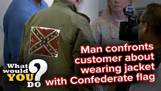 Man confronts customer wearing jacket with Confederate flag  WWYD [upl. by Haroun]