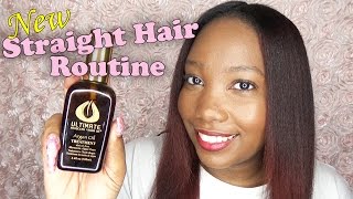 How To Straightening My Natural Hair  Ultimate Moroccan Argan Oil  LongHairPrettyNails [upl. by Ellohcin]