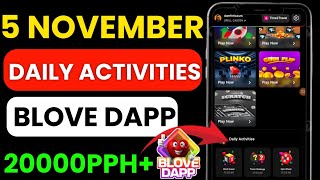 5 November October Daily Combo amp Daily Words amp Trivia Challenge  blove dapp today daily activities [upl. by Aneertak]