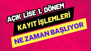 1 Dönem Kayıtları Ne Zaman Başlıyor Yeni Kayıt Kayıt Yenileme ders Seçimi Liseler Arası Geçiş [upl. by Attener786]