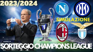 Sorteggio Champions league 2324  sorteggi pazzeschi per Milan NapoliInter [upl. by Airetnuhs]