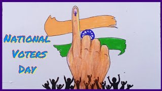 National Voters Day Drawing  National Voters Day Poster  National Voters Day Drawing Easy [upl. by Babbette]