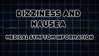 Dizziness and Nausea Medical Symptom [upl. by Vijar]