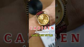 Cadisen Automatic 36mm Gold Miyota 8215 Movement WR 5atm Date Just Style cadisen datejust [upl. by Anilasor]