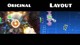 Original vs Layout  quotThe Eschatonquot by Xender Game  Geometry Dash 21 [upl. by Neerod]