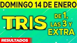 Resultado del sorteo de Tris de la Una Tres y Extra del Domingo 14 de Enero de del 2024 😱🤑💰💵 [upl. by Ahsirk]