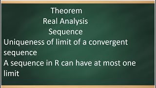 Uniqueness of limit of a convergent sequence  A sequence in R can have at most one limit  Sequence [upl. by Gaspar]