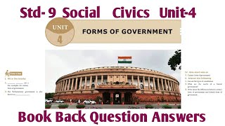 9th Std Social Civics Unit 4 Forms of Government Book Back Question answers [upl. by Zarah]