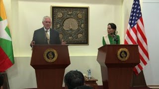 Myanmar sanctions not advisable at this time Tillerson [upl. by Godliman48]