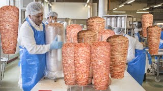 Inside The Factory Of Doner Kebab  Doner Kebab Making Factory [upl. by Maxa]