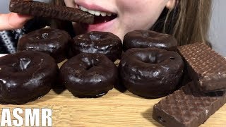 ASMR CHOCOLATE DONUTS amp FUDGE WAFERS No Talking EATING SOUNDS [upl. by Past732]