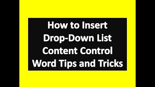 How to Insert DropDown List Content Control in Microsoft Word  Word Tips and Tricks [upl. by Allerie872]