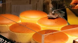 Japanese Street Food  JIGGLY CHEESECAKE Uncle Rikuros Cheese Cake Osaka Japan [upl. by Baudelaire]