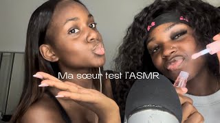 ASMR  Ma sœur test l’ASMR 👩🏽‍❤️‍👩🏽 [upl. by Ahsineb657]