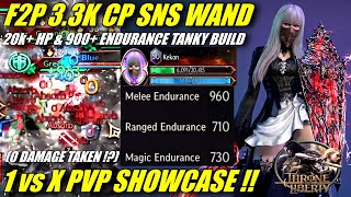 F2P SNS WAND 33K CP 20K HP amp 900 ENDURANCE TANKY BUILD  1 vs X Open World PVP Showcase amp Guide [upl. by Lynde]