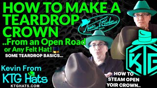 HOW TO MAKE A TEARDROP From an old Stetson Open Road …or From Any Felt Hat [upl. by Adlecirg174]