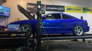 BUDGET BUILT LS VTEC INTEGRA HITS DYNO [upl. by Garlan]