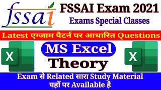 FSSAI Exam 2021 Computer Literacy  MS Excel Theory amp Important Questions  MS Office Questions [upl. by Anthiathia]