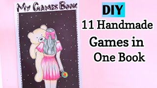 11 EASY PAPER GAMES IDEAS  DIY Cute Gaming Book  How to make paper gaming book  DIY Paper Games [upl. by Goraud]